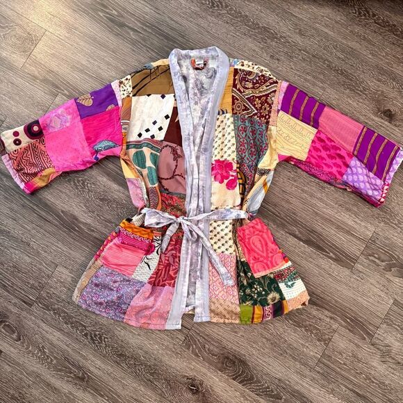 Made in India Silk Patchwork Robe - Picture 6 of 7